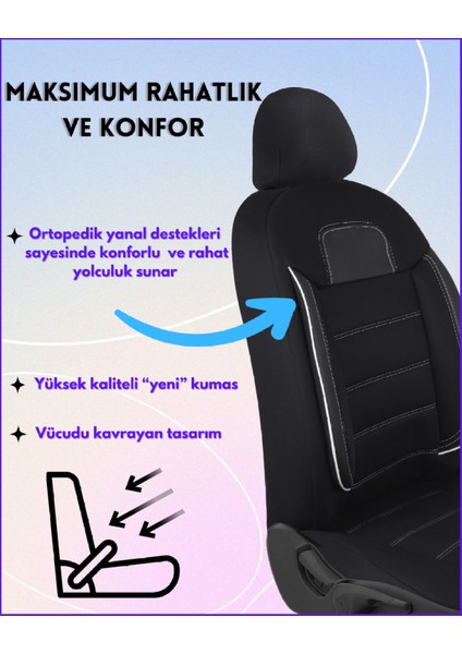 Her Araca Uyumlu Özel Tasarım Basic B Model Oto Koltuk Kılıfı Seti