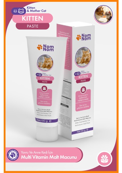 Kitten Paste 100 gr – Yavru ve Anne Kediler İçin Multivitamin ve Malt Macunu