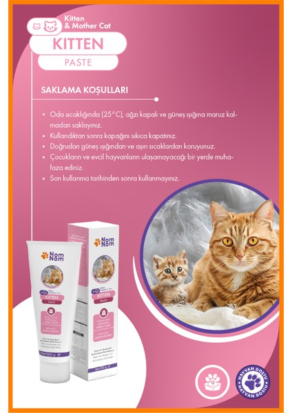 Kitten Paste 100 gr – Yavru ve Anne Kediler İçin Multivitamin ve Malt Macunu
