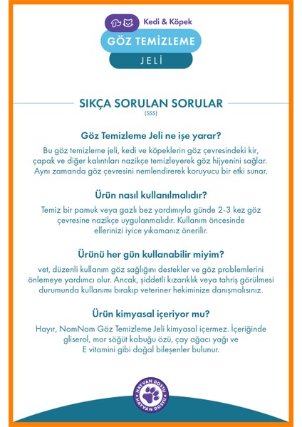 Kedi ve Köpek Göz Temizleme Jeli 60 ml – Çapak ve Kir Temizleme