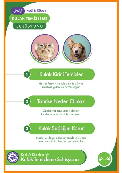 Kedi ve Köpek Kulak Temizleme Solüsyonu 60 ml – Kulak Kiri Temizleme ve Bakım