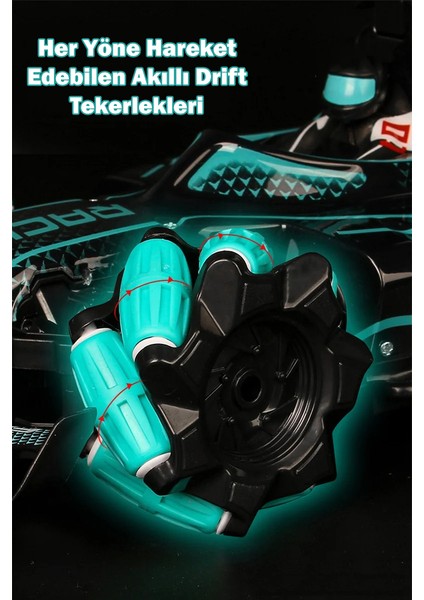 Light Spray Racing Car 2.4ghz Arkası Işık Efektli Uzaktan Kumandalı Yarış Arabası 36CM indirimleri
