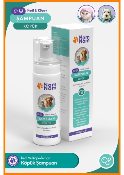 Kedi ve Köpekler İçin Köpük Şampuan 200 ml