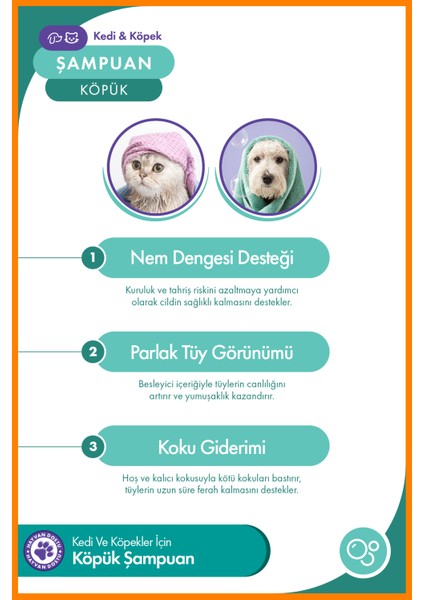 Kedi ve Köpekler İçin Köpük Şampuan 200 ml