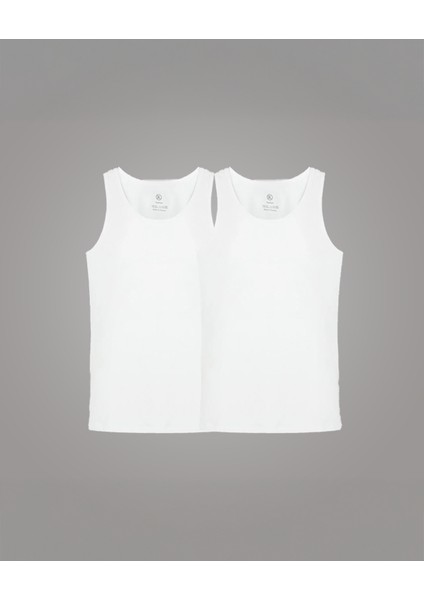 Beyaz Penye Erkek 2'li Atlet