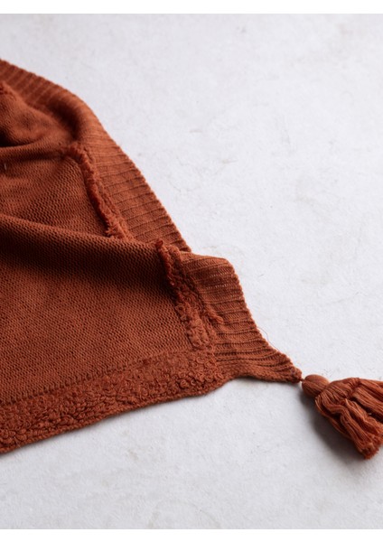 Çift Kişilik Trıkolu Battanıyelı Set Stampıno Terracotta - Nevresım