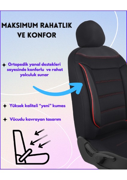 Her Araca Uyumlu Oto Koltuk Kılıfı Seti Tam Takım Flex K Model