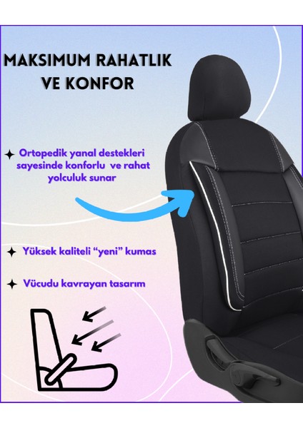 Her Araca Uyumlu Oto Koltuk Kılıfı Seti Tam Takım Cover B Model modelleri