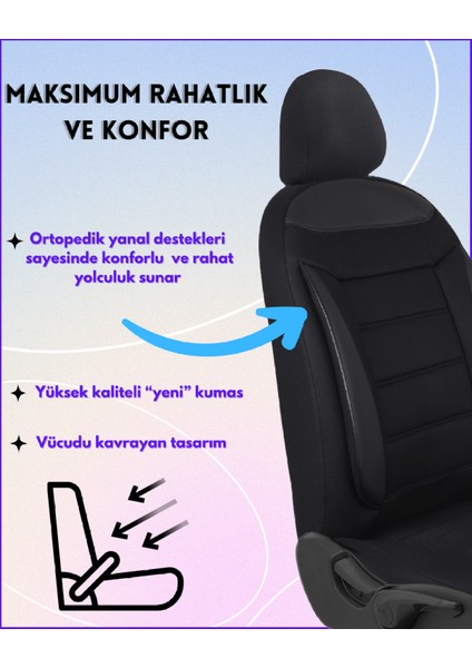 Her Araca Uyumlu Oto Koltuk Kılıfı Seti Tam Takım Flex S Model