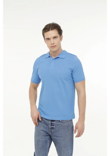 A10149746508010 4m M-CT953 Basıc P.t-Sh 4fx Havacı Mavı Erkek Polo T-Shırt
