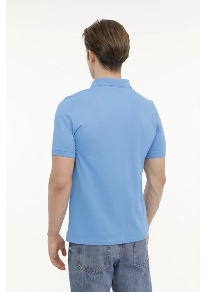 A10149746508010 4m M-CT953 Basıc P.t-Sh 4fx Havacı Mavı Erkek Polo T-Shırt