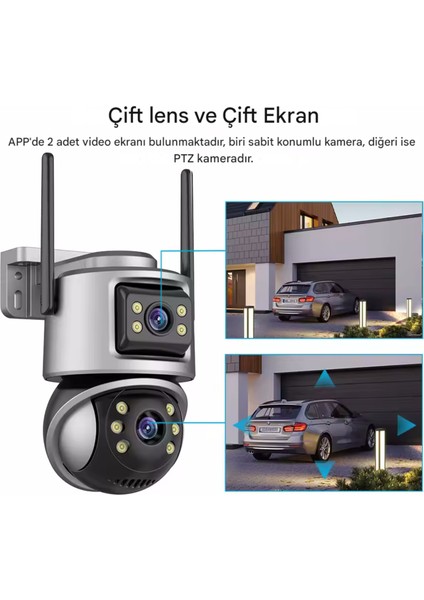 232 Wifi 6mp Dual Lens Ip 360° Güvenlik Kamerası 128 Gb| Hareketli Kablosuz, Gece Görüşü, Kişi Takibi, Türkçe Sesli Görüşme Dış İç Kamera fiyatları
