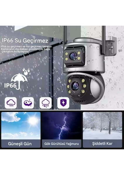 232 Wifi 6mp Dual Lens Ip 360° Güvenlik Kamerası 128 Gb| Hareketli Kablosuz, Gece Görüşü, Kişi Takibi, Türkçe Sesli Görüşme Dış İç Kamera indirimleri