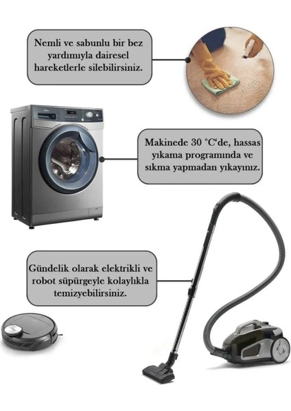 Lovely - Krem Kaymaz Anti-Slip Dökülmez Taban Yuvarlak Banyo Halısı 100 x 100 cm + 60 x 60 cm + 40 x 60 cm cm 3'lü fırsatları