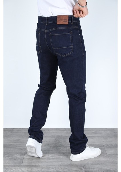 Erkek Regular Fit Rahat Kesim Denim Koyu Mavi Jeans