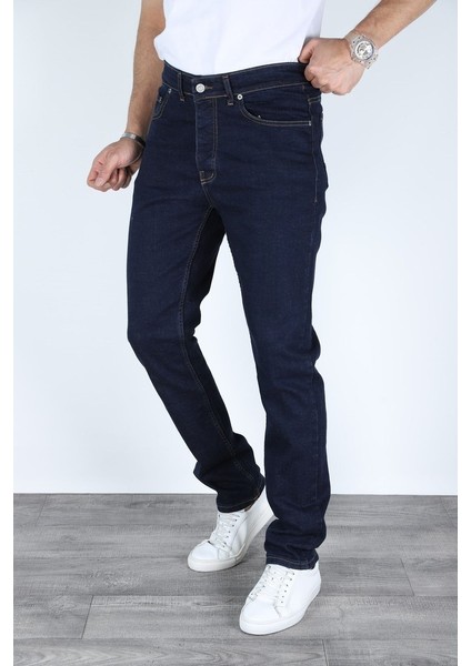 Erkek Regular Fit Rahat Kesim Denim Koyu Mavi Jeans fiyatları