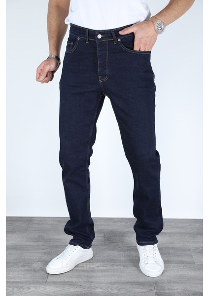 Erkek Regular Fit Rahat Kesim Denim Koyu Mavi Jeans modelleri