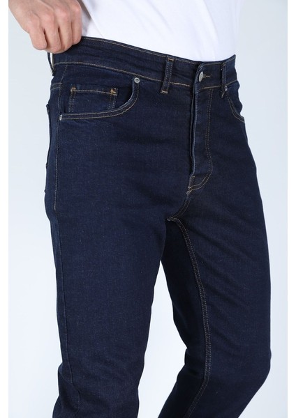 Erkek Regular Fit Rahat Kesim Denim Koyu Mavi Jeans fırsatları