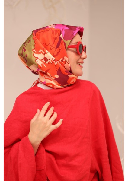 Tivil Ipek Eşarp IST11437-33 Turuncu Karışık Desen fiyatları