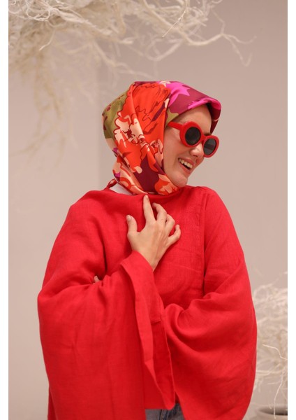 Tivil Ipek Eşarp IST11437-33 Turuncu Karışık Desen modelleri