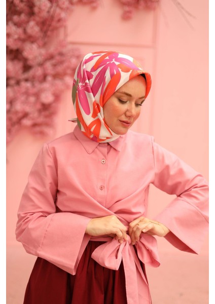 Tivil Ipek Eşarp IST11439-16 Nar Çiçeği, Fuşya, Bebe Mavi, Yeşil modelleri