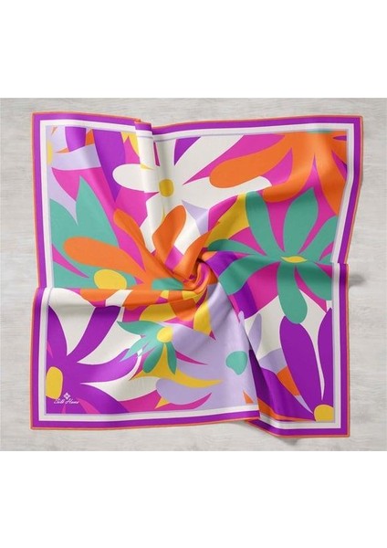 Mor-Beyaz Çiçek Desen Tivil Ipek Eşarp IST11408-02 modelleri