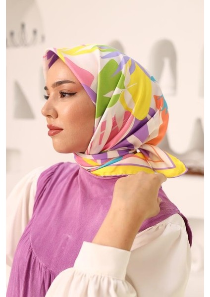 Sarı Yaprak Desen Tivil Ipek Eşarp IST11406-36 fiyatları