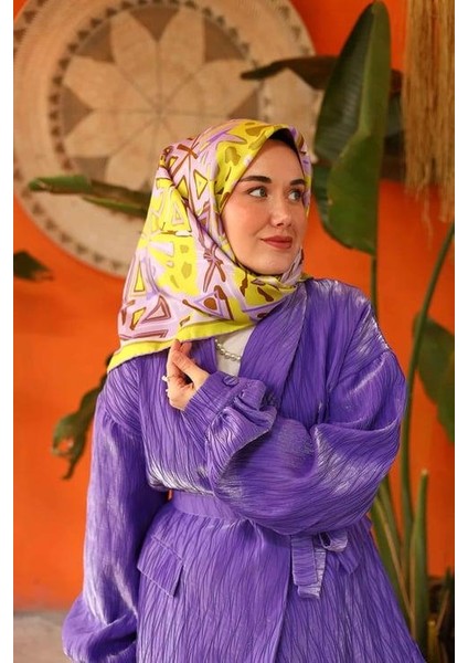 Tivil Ipek Eşarp IST11427-28 Fıstık Yeşili, Leylak, Lila, Kahverengi