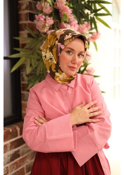 Tivil Ipek Eşarp IST11437-34 Acı Kahve Karışık Desen modelleri