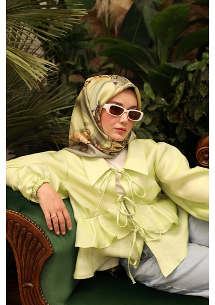 Tivil Ipek Eşarp IST11436-14 Yeşil Karışık Desen fırsatları