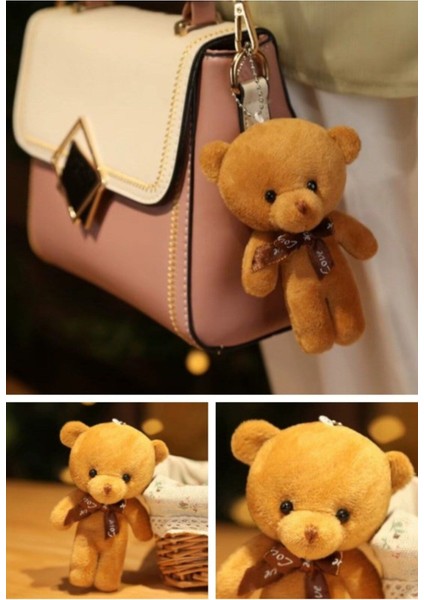 Çanta Süsü Aksesuarı Anahtarlık 12 Adet Peluş Ayıcık Set Mini Yumoş Karışık Renk Çanta Süsü 11 cm modelleri