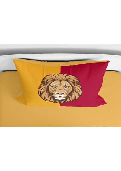 Sarı Kırmızı Aslan 3D Dijital Baskılı Tek Kişilik Çarşafsız Nevresim Takımı Çocuk Nevresim Takımı fiyatları