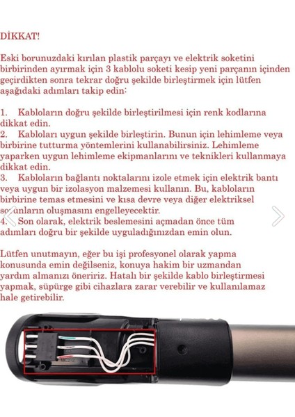 Philips 8000 Serisi Speedpro Dikey Süpürge Uyumlu Yaylı Boru Tamir Kiti