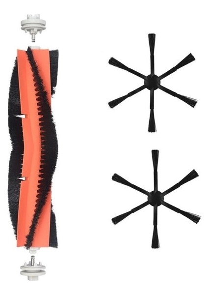 Dream D10S Pro Uyumlu 1 Adet Ana Fırça 2 Adet 6 Kollu Siyah Yan Fırça