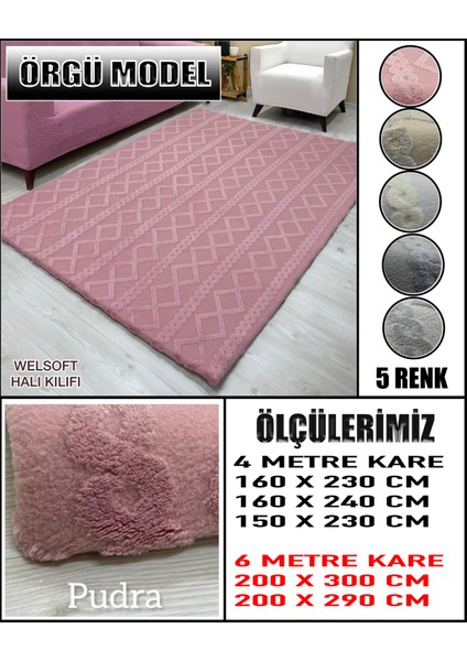 Örgü Model Welsoft Lastikli Halı Örtüsü