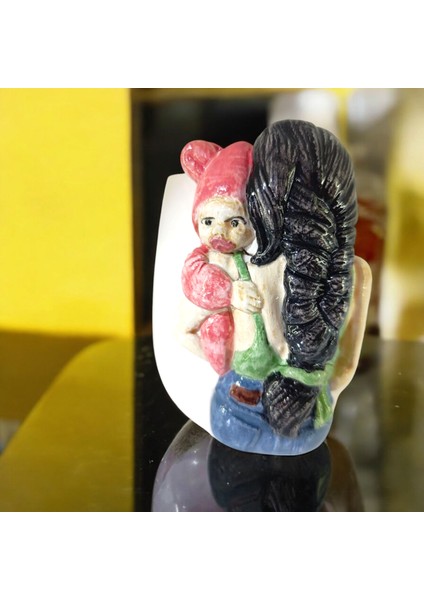 3D Kabartma El Emeği Göz Nuru Anne Bebek Seramik KUPA BARDAK 400 ml