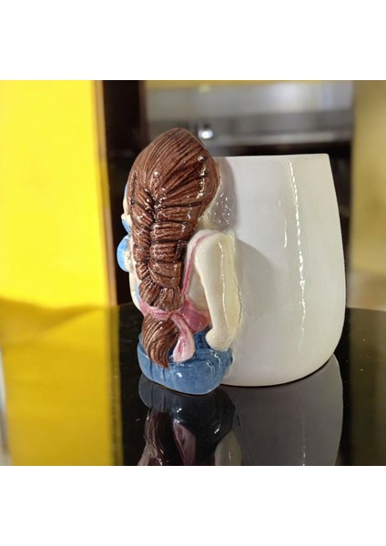 3D Kabartma El Emeği Göz Nuru Anne Bebek Seramik KUPA BARDAK 400 ml