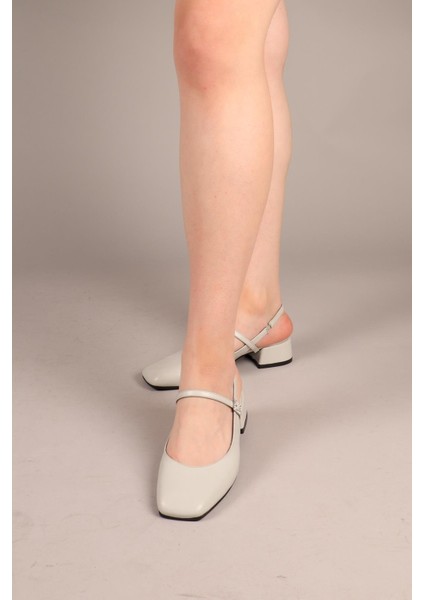 Sasara Taş Tokalı Arkası Açık Babet Gri modelleri