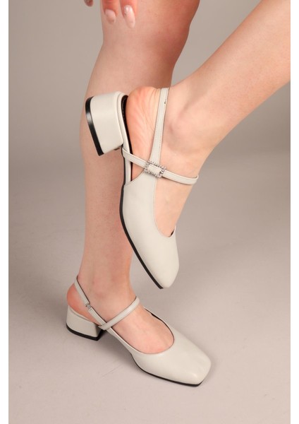 Sasara Taş Tokalı Arkası Açık Babet Gri indirimleri