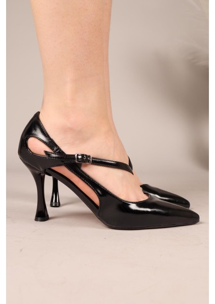 Velora Yan Dekolteli Topuklu Ayakkabı Siyah indirimleri