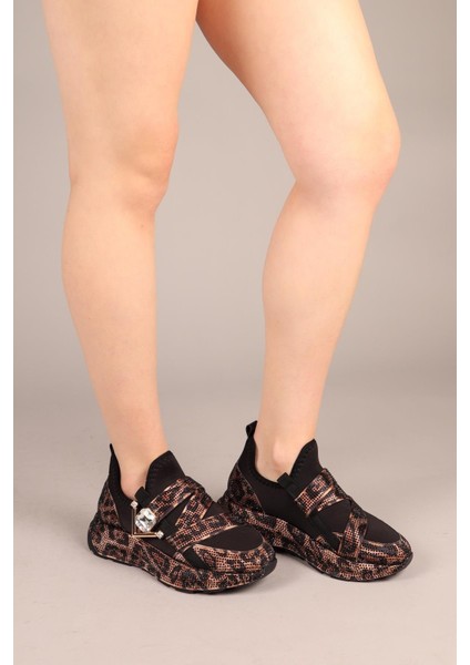 ASTER Taş Tokalı Strech Garnili Spor Ayakkabı LEOPAR