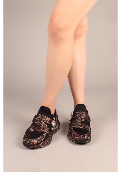 ASTER Taş Tokalı Strech Garnili Spor Ayakkabı LEOPAR