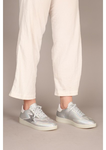 Marta Hologram Bağcıklı Sneakers Gümüş