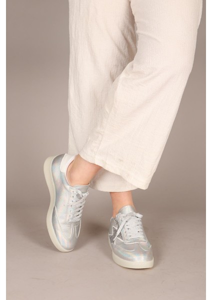 Marta Hologram Bağcıklı Sneakers Gümüş