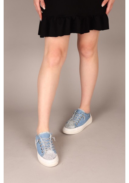 Reina Taş Bağcık ve Aksesuarlı Kot Sneakers Mavi fiyatları