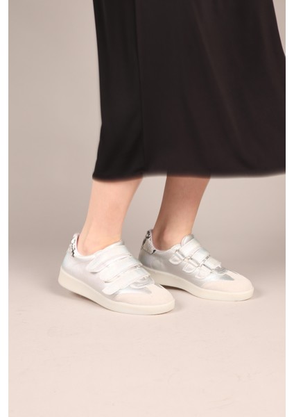 Caliras Cırtlı Garnili Sneakers Gümüş