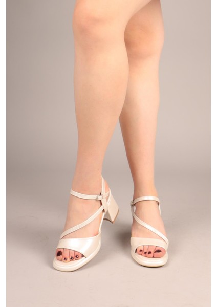 Maria Çapraz Biyeli Platform Topuklu Ayakkabı Sedef modelleri