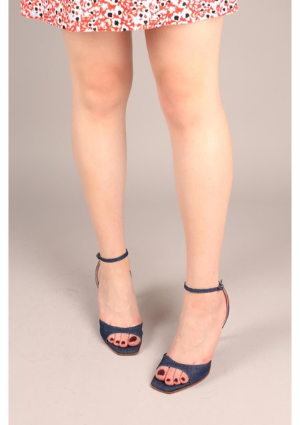 Rafaella Bilek Bağlı Topuklu Ayakkabı Kot