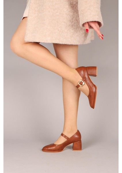 MATMAZEL Tek Bantlı Topuklu Ayakkabı TABA indirimleri