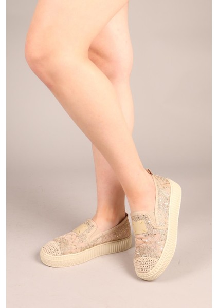 Flora Dantel Espadril Bej